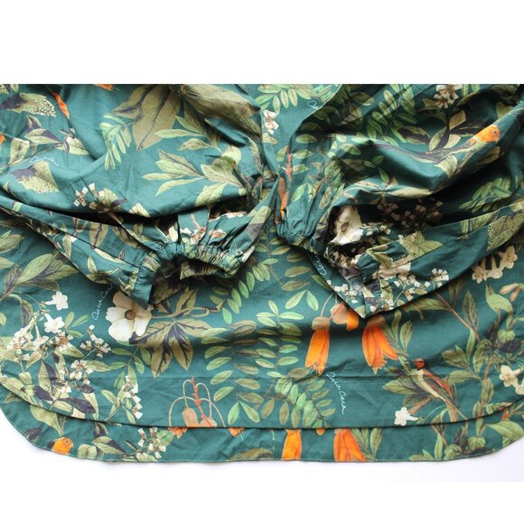 Cara Cara Diane Blouse / Medium / Botanical Birds Emerald Green Bow Balloon - Picture 11 of 14